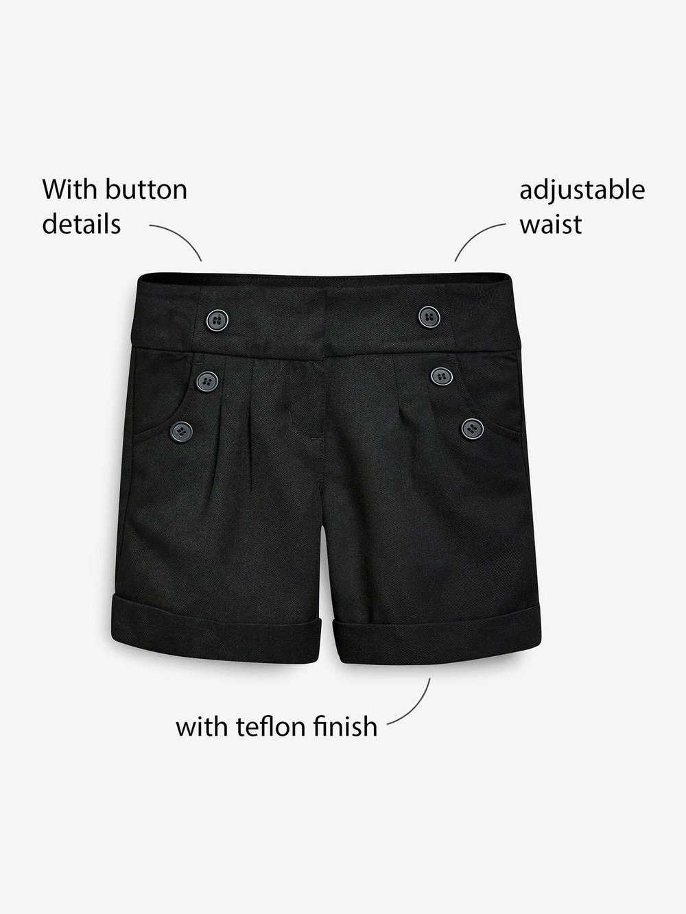 Шорты школьные для девочки Next 598-145, Черный