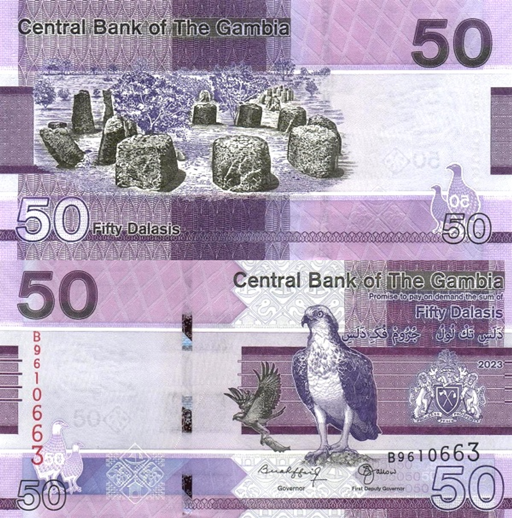 Гамбия 50 даласи 2019 - 2023 Каменные круги Вассу UNC