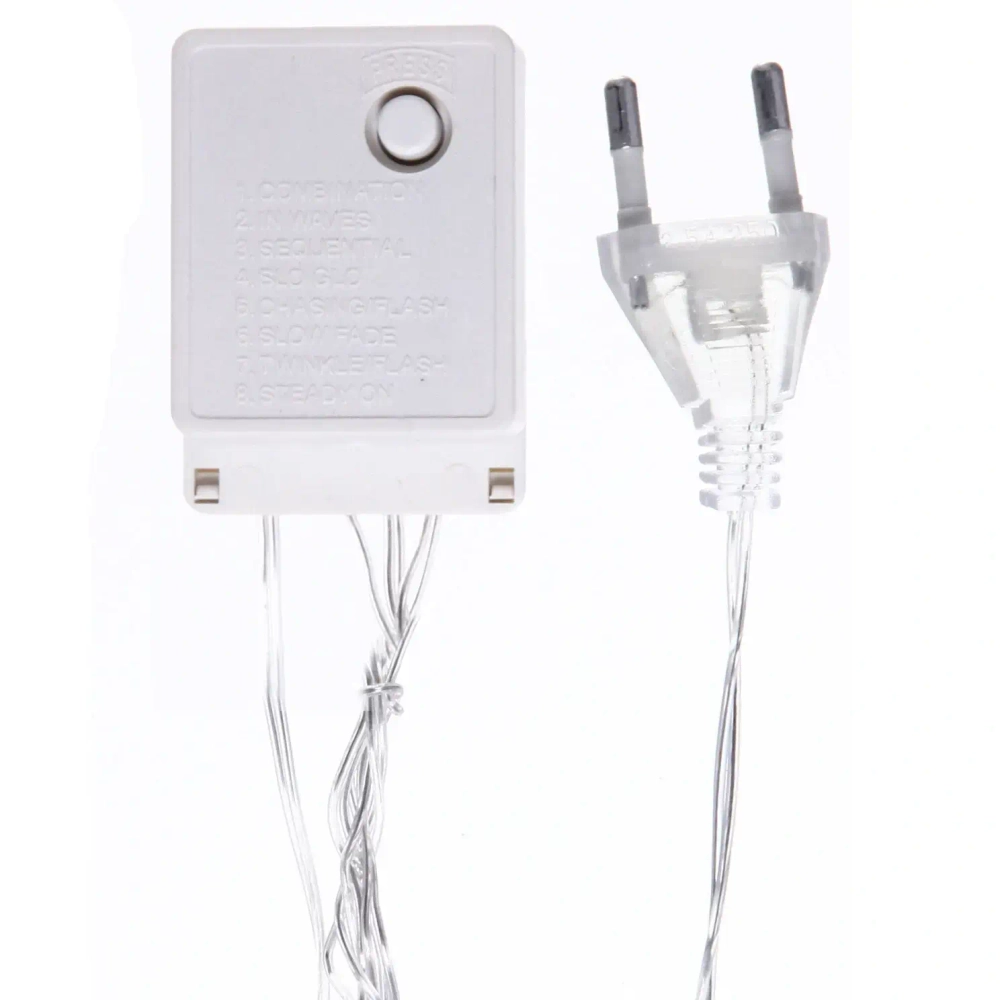 Гирлянда для дома БАХРОМА ш1,5м* в30/50см 48 ламп LED, прозрачн.провод, 8 реж, IP-20, Синий