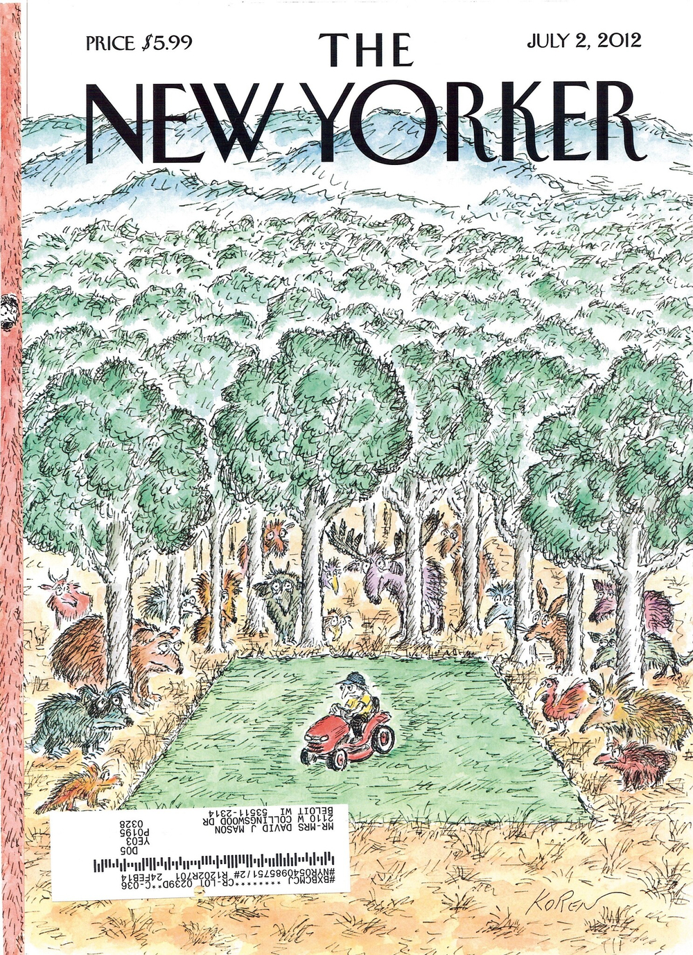 Журнал The New Yorker 02-07-2012, обложка