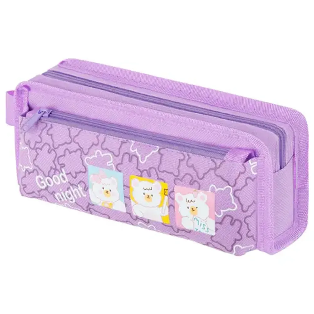 Пенал мягкий 2 отделения 210х80х60 Юнландия Bears, полиэстер