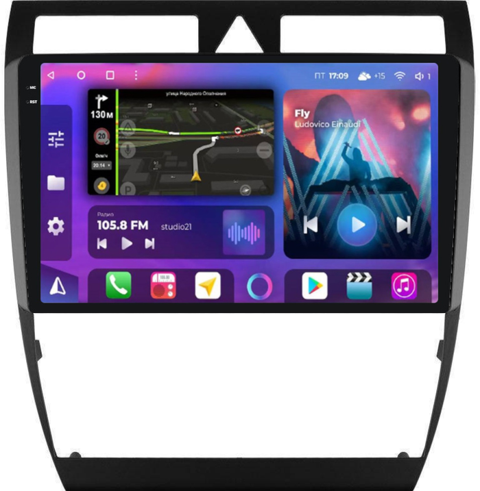 Магнитола для Audi A6 C5 2001-2004 - FarCar BM102M-2K монитор 9.5" 2K QLED на Android 14, Быстрая, CarPlay, 4G SIM-слот