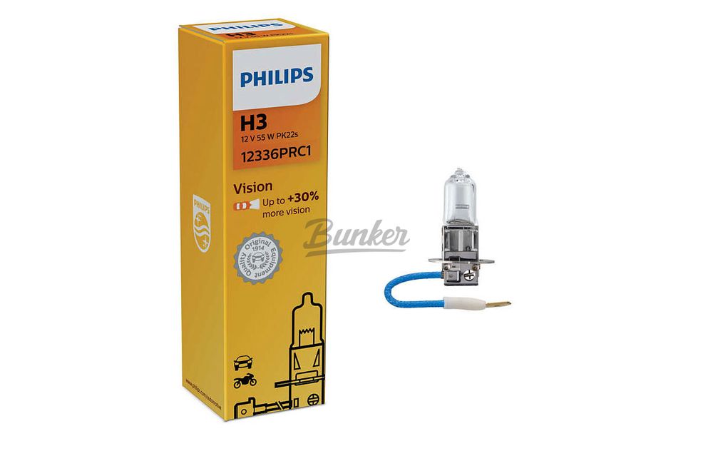 Галогеновая лампа Philips Vision+30%  H3,12V