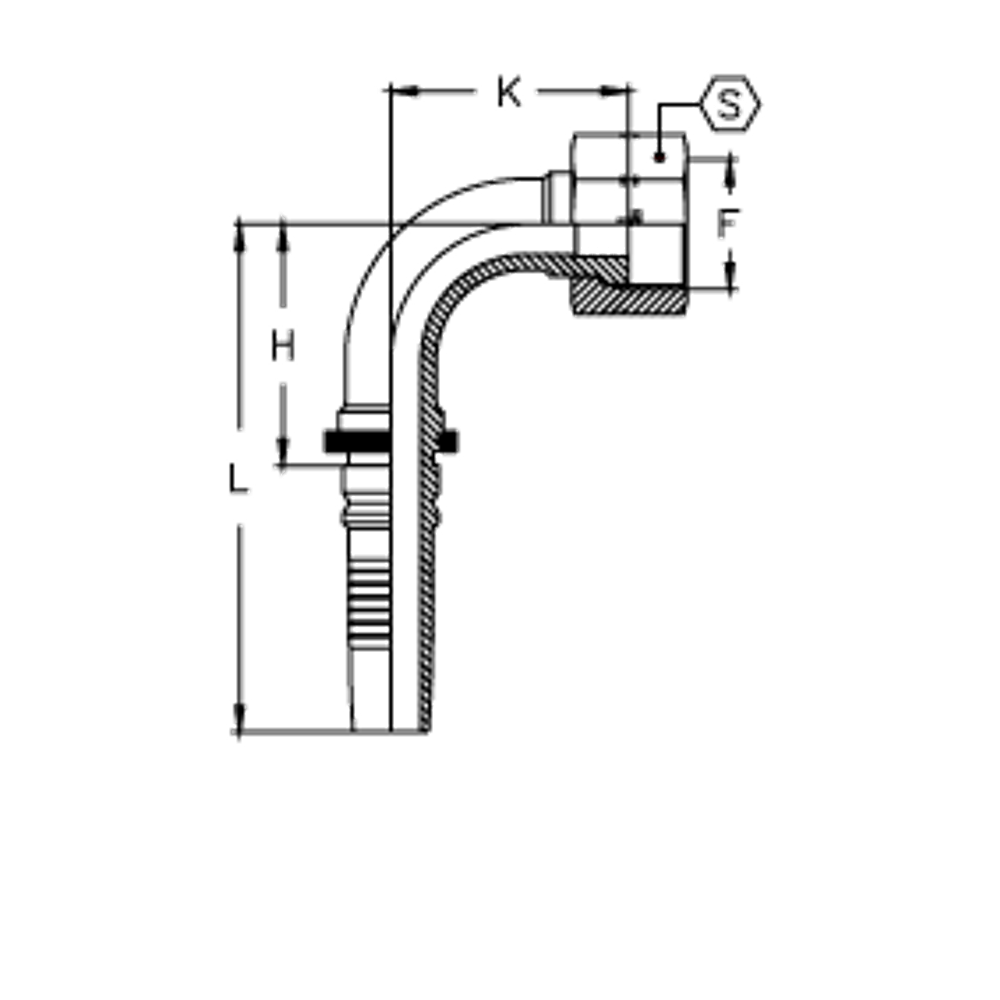 Фитинг DN 20 ORFS (Г) 1.3/16 (90) Interlock