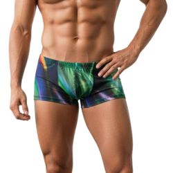 Мужские трусы боксеры зеленые с принтом Cosmos Colors CP30_PRO