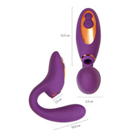 Фиолетовый вибромассажер с клиторальной стимуляцией ToyFa L'eroina Megam 561033