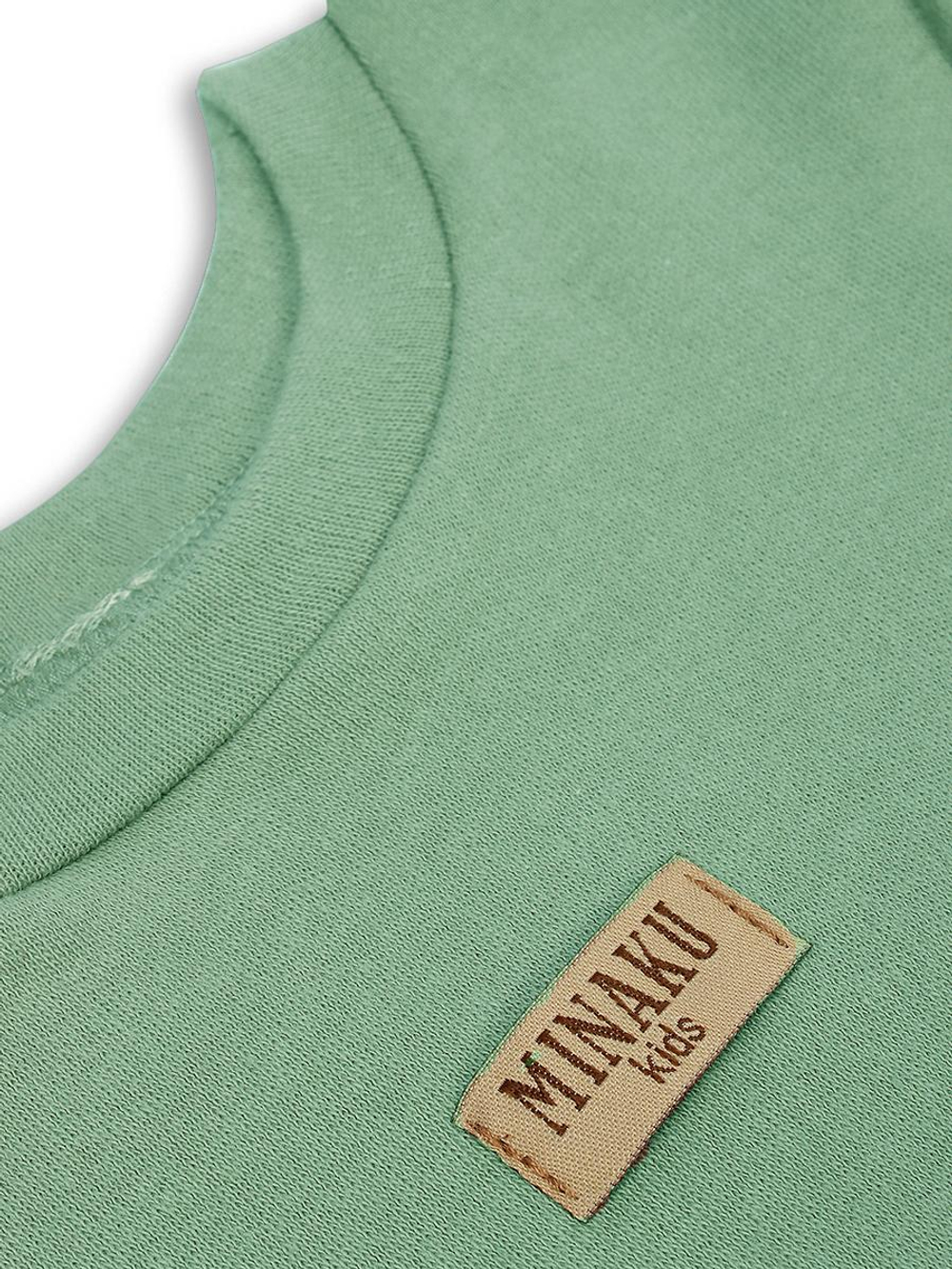 Костюм для девочек (свитшот, шорты) зелёный, р.116 (MINAKU)