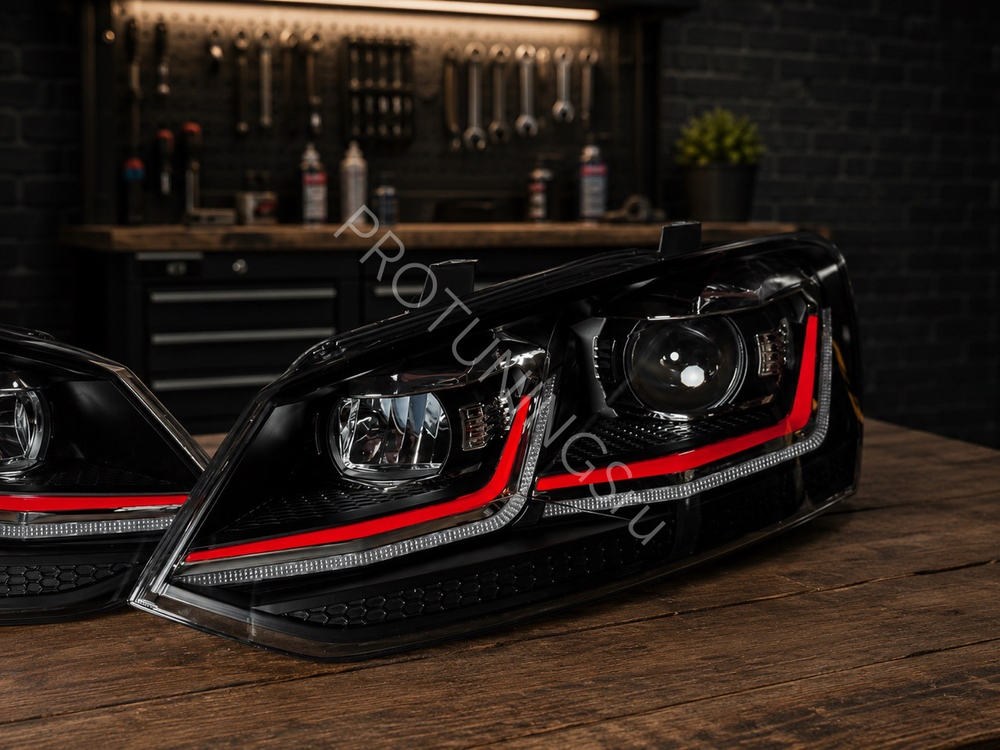 Новые Bi-LED фары Volkswagen Polo в стиле Golf 7.5 GTI (2010–2020)