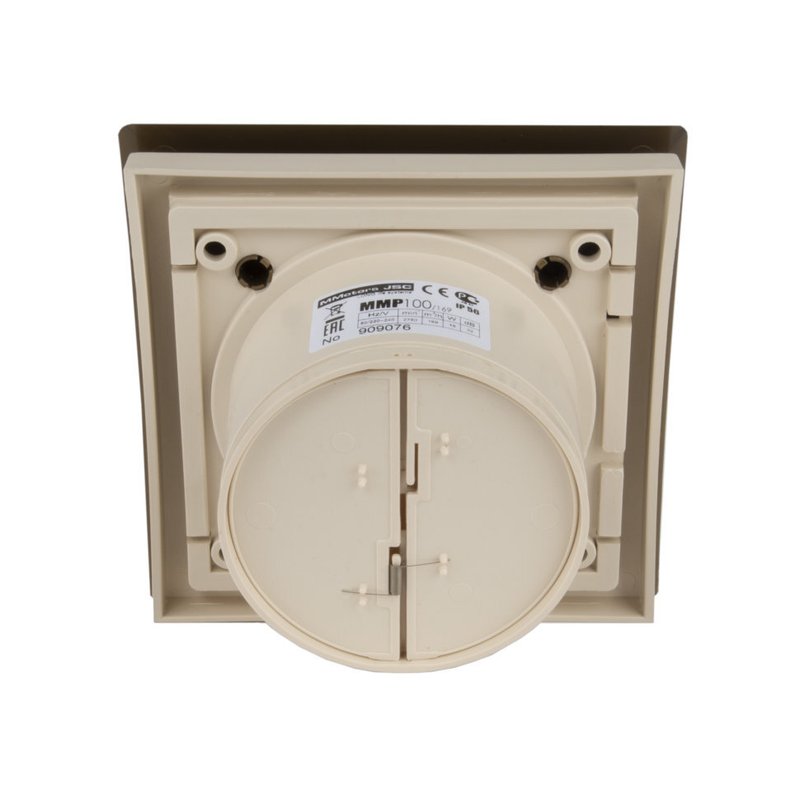 Вытяжной сверхмощный вентилятор ММ-Р 01 пластик овал 169 м³/час с обратным клапаном золото