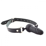 Кляп страпон Sitabella фаллос ремешок черный кожа 9,7 см