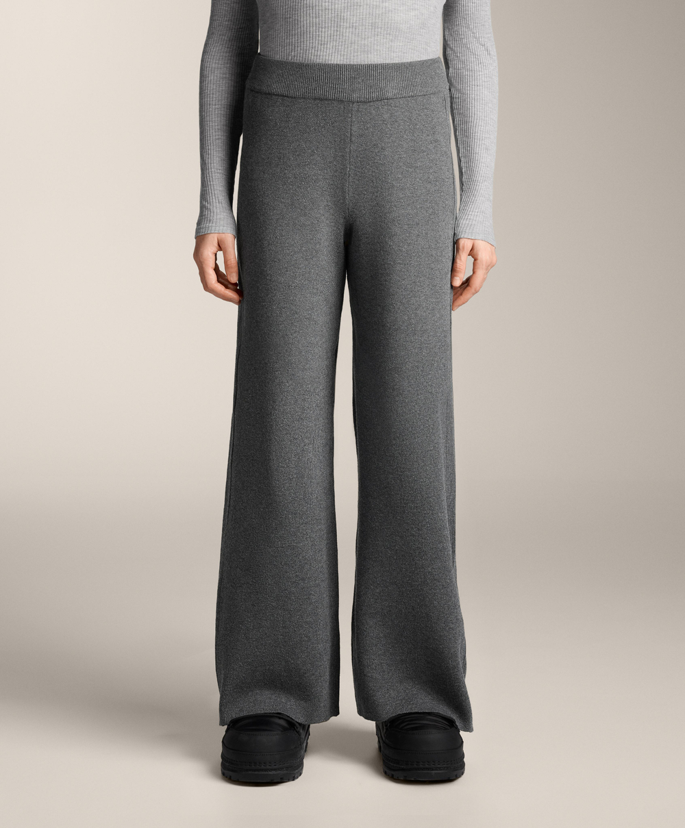 OYSHO Прямые брюки с резинкой по бокам, темно-серый