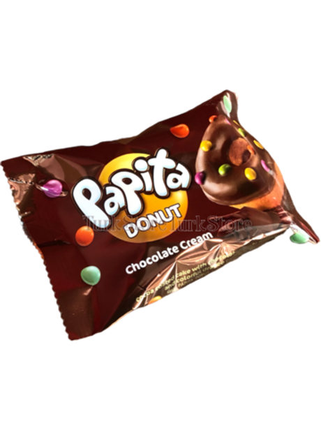 Кекс PAPITA DONUT с какао глазурью, шоколадной начинкой и цветным драже 40 гр