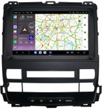 Магнитола для Toyota Land Cruiser Prado 120, Lexus GX470 (экран климата внизу) - Carmedia SF-9696-1 (большая рамка) QLed, Android 13, TS20, CarPlay, SIM-слот