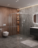 Душевой уголок Cezares MOLVENO-RH-22-110/100-C-Cr-IV, 110х100х195, профиль хром, стекло прозрачное