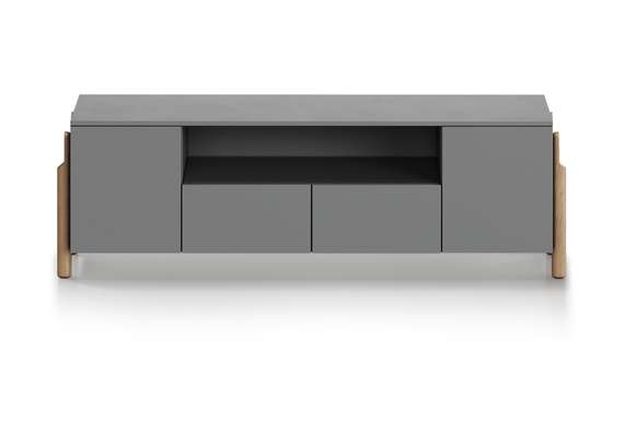 Тумба Basic под ТВ с нишей ширина 170 см (серый)