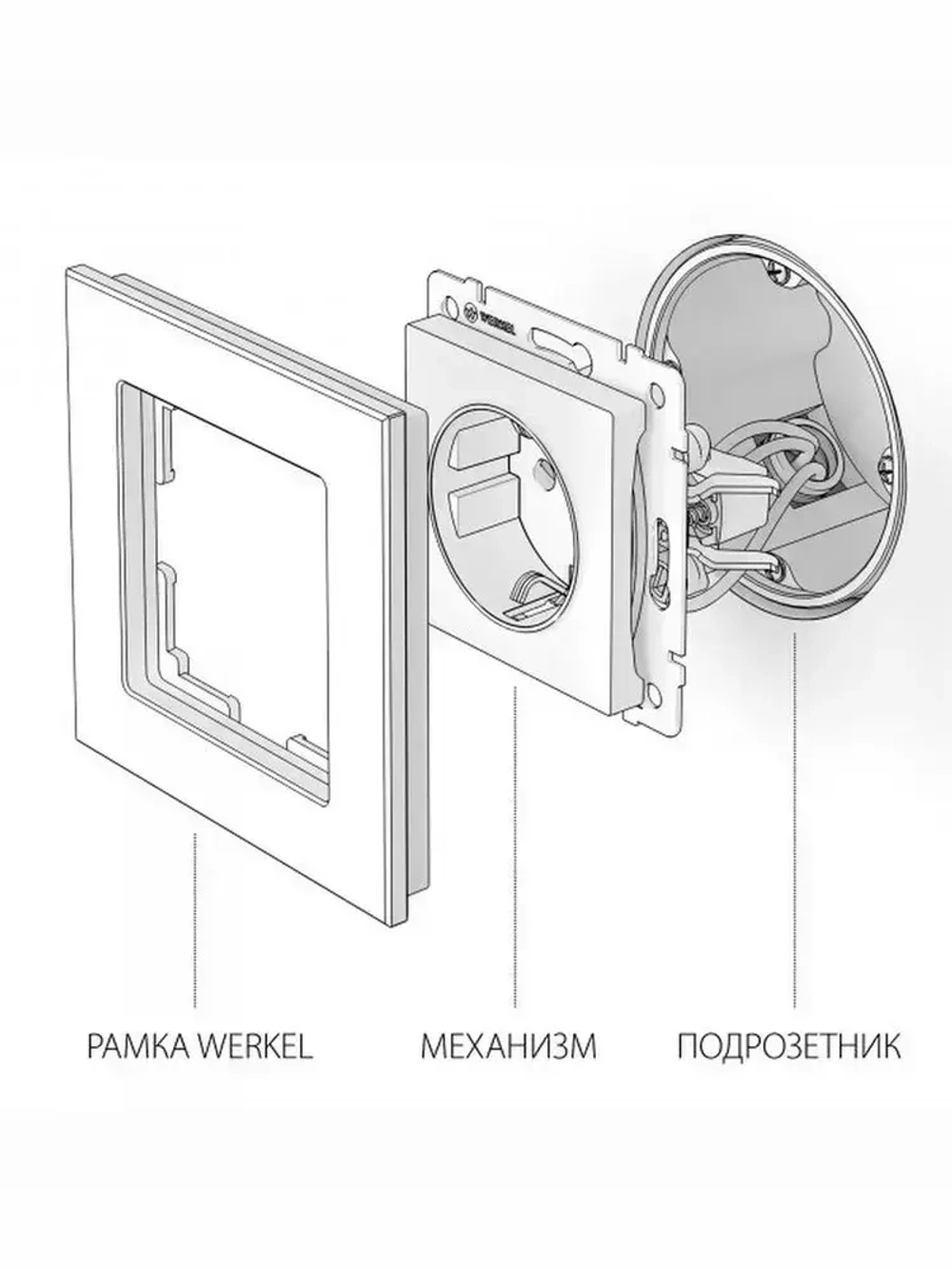 Розетка с заземлением скрытой установки Werkel W1171008 черная матовая