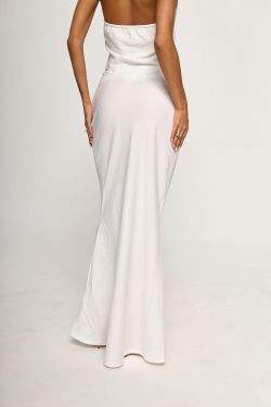 Юбка-рыбка из вискозы белого цвета
