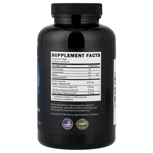 Intelligent Labs, ультрачистая омега-3, 120 мягких таблеток (750 мг в одной)