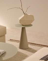 Приставной столик Wilshire Ø35х45 см серый, сталь, стекло