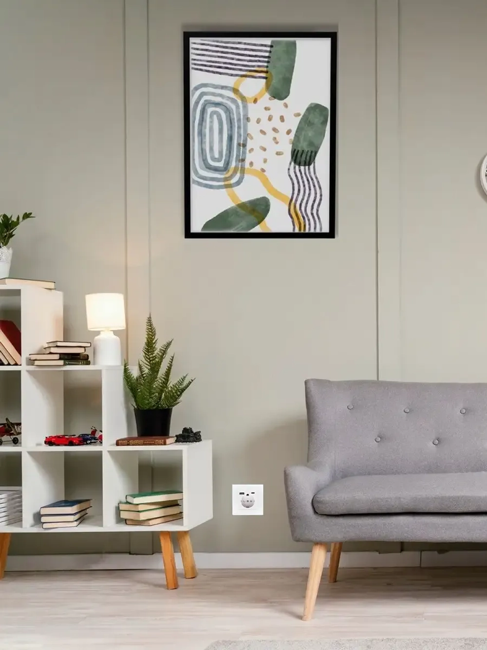 Розетка с заземлением одинарная из стекла с USB и Type-C