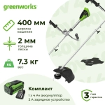 Аккумуляторный триммер Greenworks GD40BCBK4 40В (1 x 4 Ач, ЗУ) захват 400 мм, 7.3 кг, 2105707UB