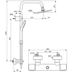 Душевая система с термостатическим смесителем Ideal Standard IDEALRAIN SOFT EVO A6983AA