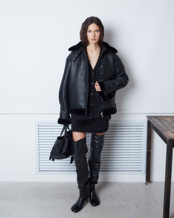 Юбка мини из альпака черный