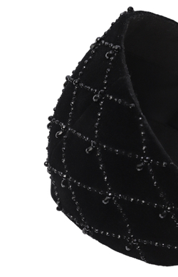 Полушляпка из бархата в сетку