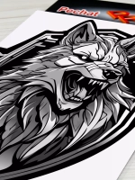 Наклейка - Волк в щите