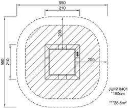 Квадратный батут 150x150 см