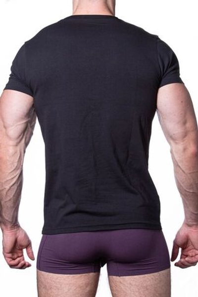 Хлопковая мужская футболка с коротким рукавом (Размер: XXXL) (Цвет: черный)