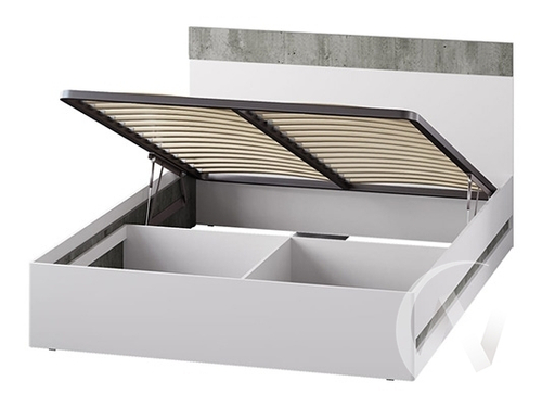 Кровать КР-04 МС Инстайл (бетон/белый)