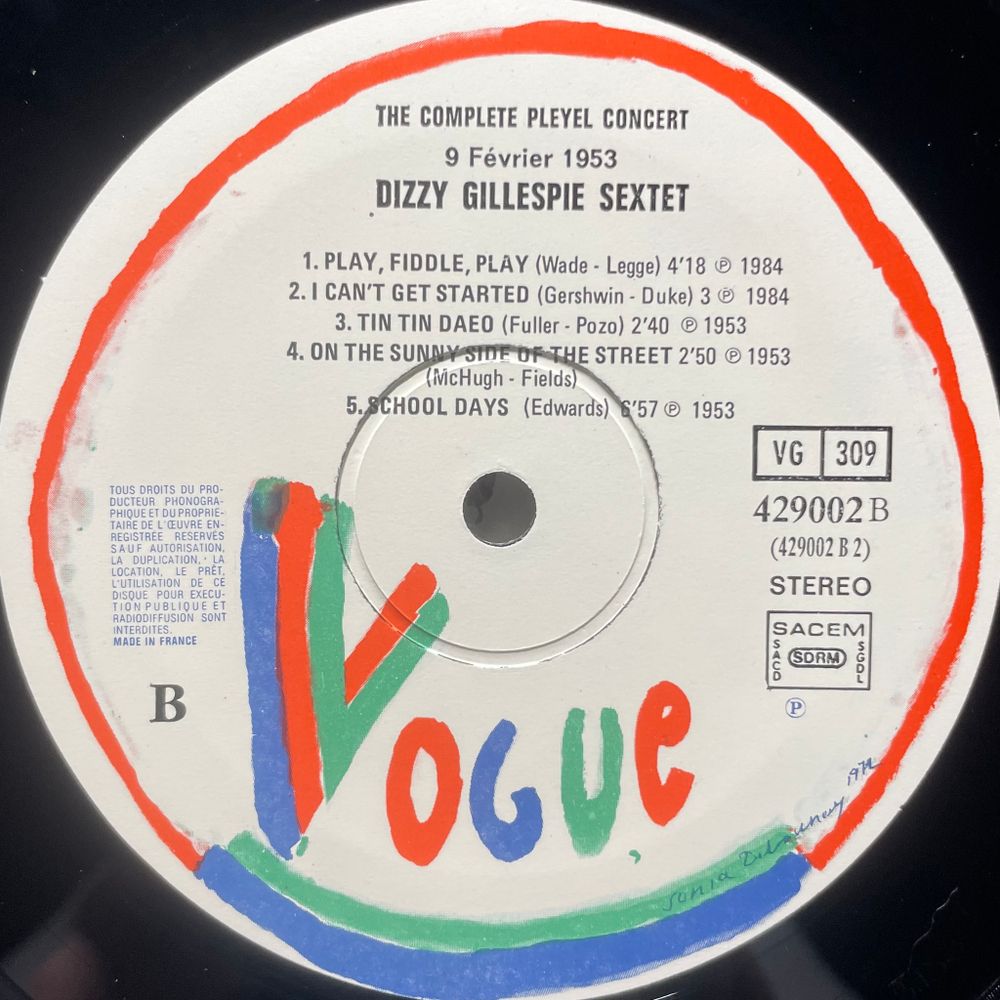 Dizzy Gillespie Sextet ‎– The Complete Pleyel Concert 2LP (Франция 1984г.)