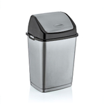 Контейнер для мусора с плавающей кр. "Фантазия" 50л 09705 черный-серебристый