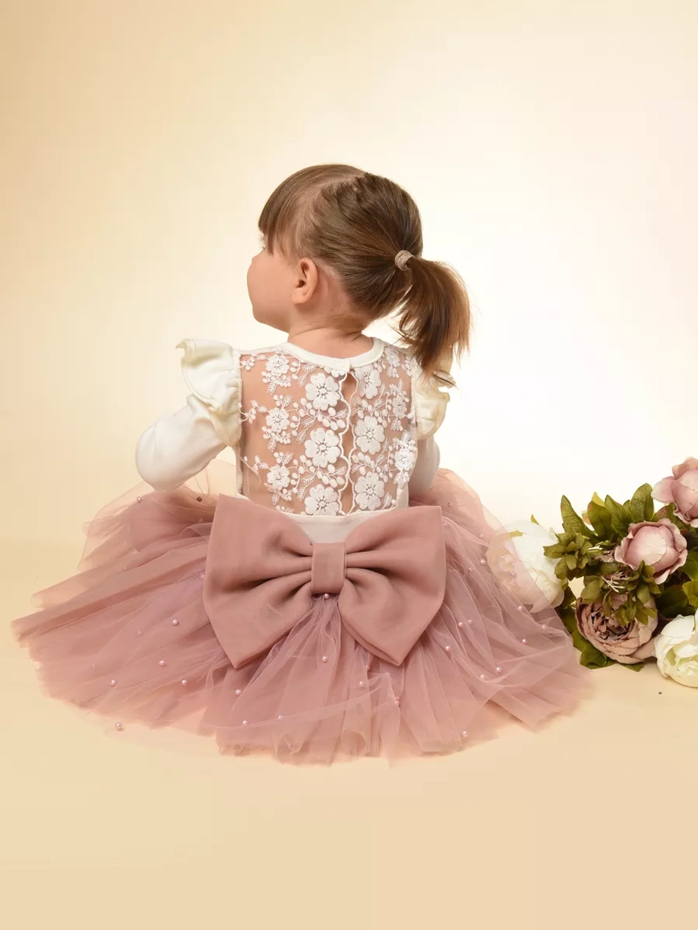 Юбка-пачка фатиновая с бусами