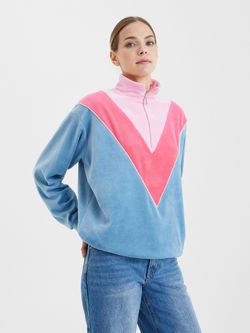 Толстовка на молнии голубой/розовый