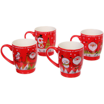 Кружка керамическая 320мл «Санта», красная