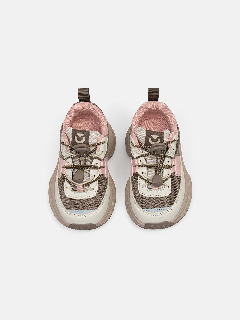 Кроссовки "Беж/Пудра" с двойной шнуровкой