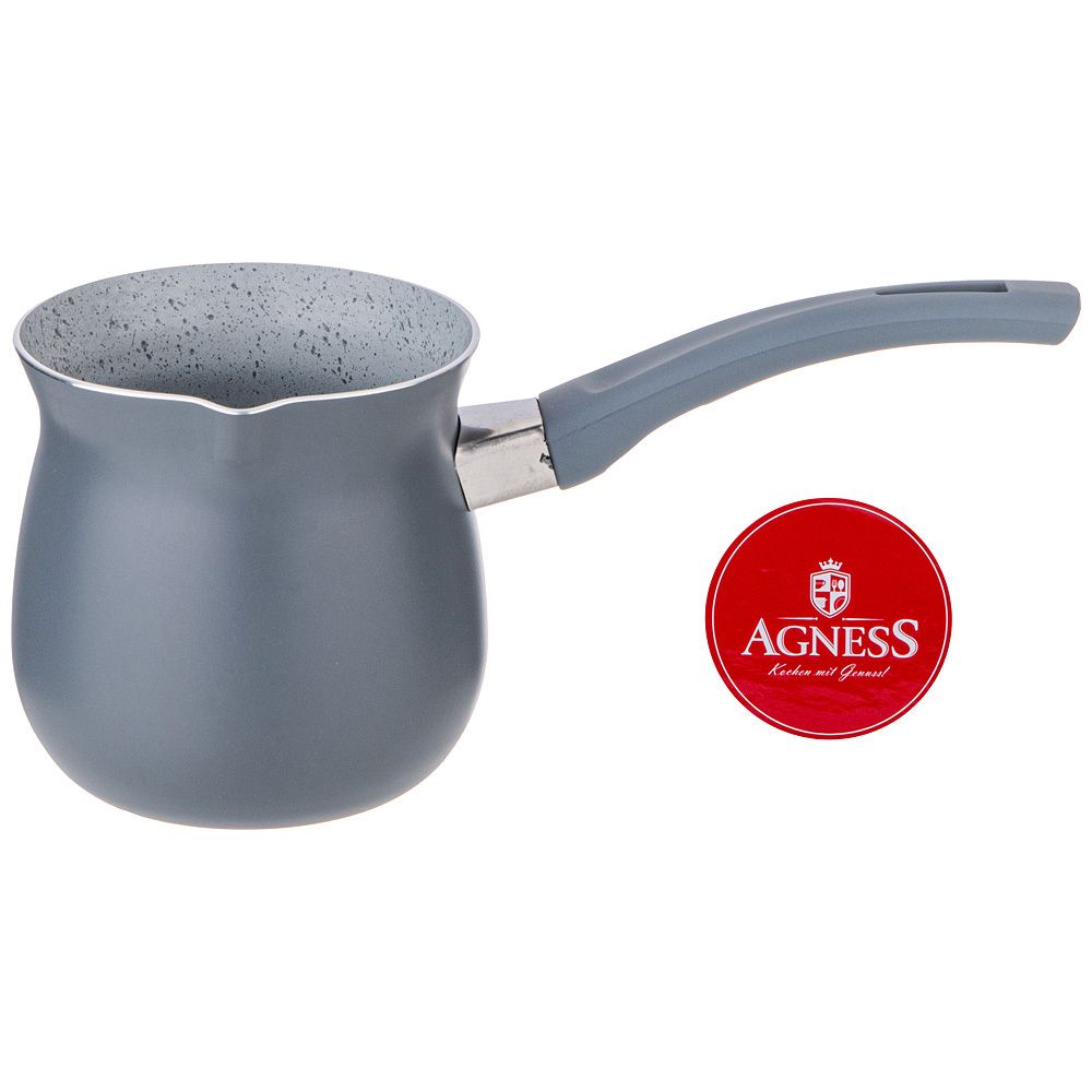 ТУРКА AGNESS "АРКТИК" С АНТИП. .МРАМОР. ПОКРЫТИЕМ И РУЧКОЙ SOFT TOUCH 600 МЛ БЕЗ УПАК (КОР=36ШТ.)