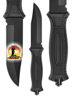 Нож туристический разделочный с фиксированным лезвием 120мм и стеклобоем/в ножнах.