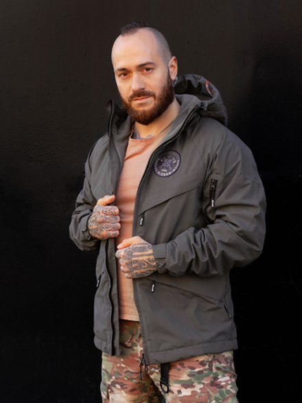 Куртка демисезонная Варгградъ на флисе мужская тёмно-серая