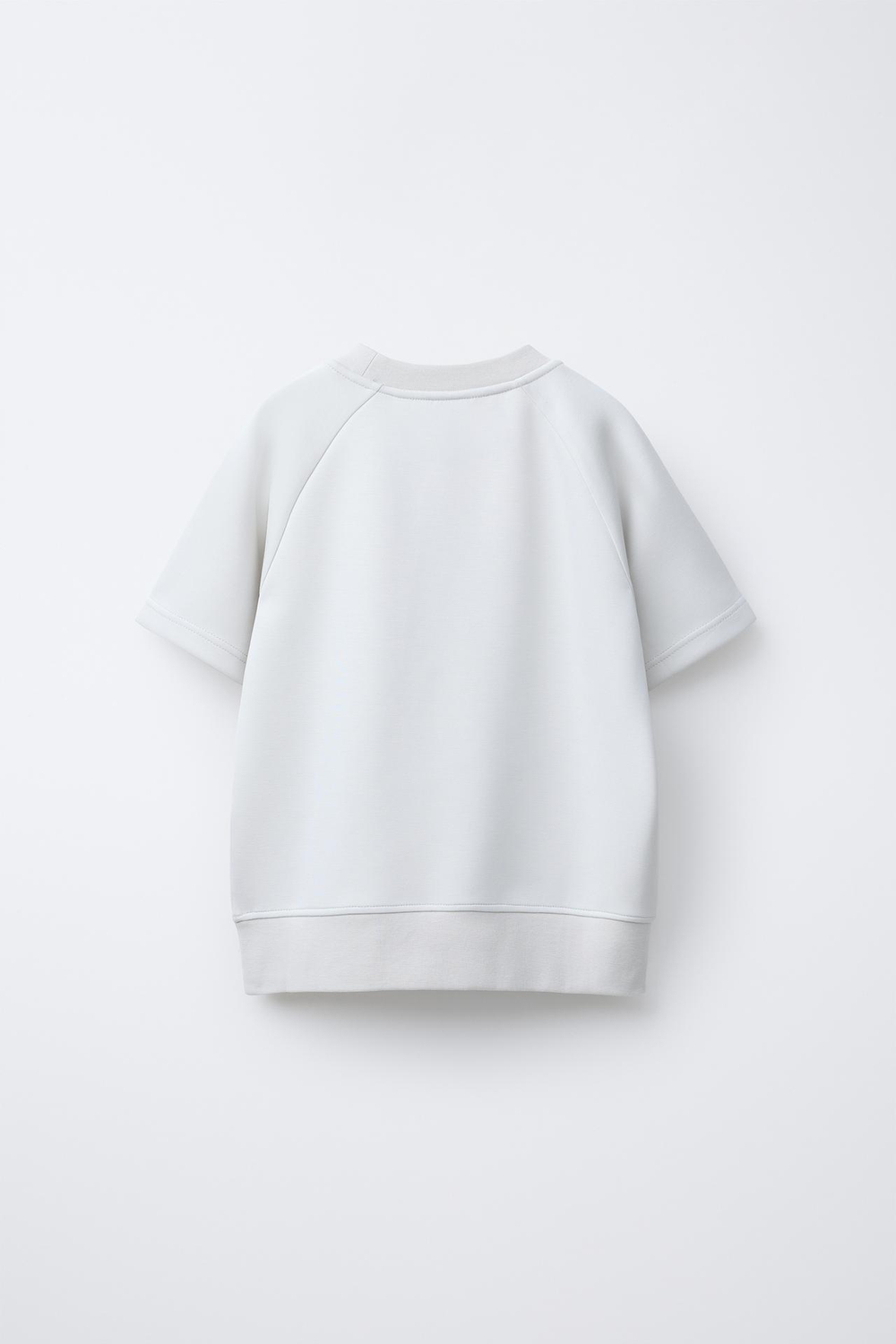 ZARA ТОЛСТОВКА В СПОРТИВНОМ СТИЛЕ С КОРОТКИМИ РУКАВАМИ, ЭКРЮ