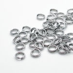 Колечки двойные, цвет серебро (родий), диаметр 5 мм, цена за 2 грамма (около 20 штук)