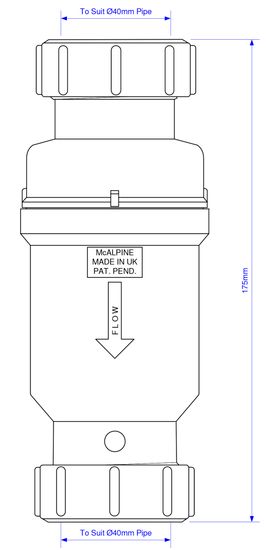 Сухой сифон McAlpine MacValve 40x40 мм, гайка-гайка, в блистере (арт. MRNRV40C)