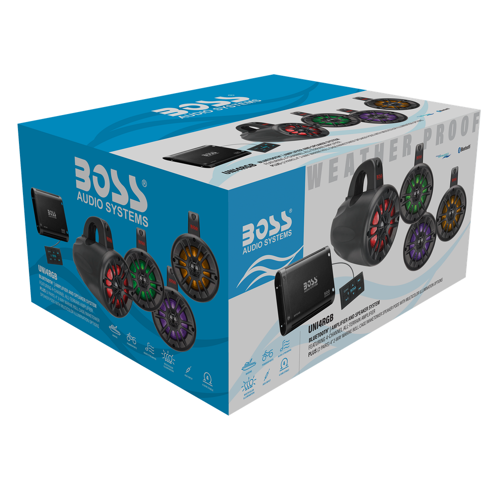 Комплект на таргу (4 колонки 4" с RGB + усил. BPS4B 4*94W)