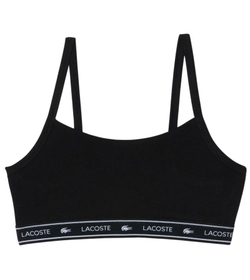 Теннисный бюстгальтер Lacoste Stretch Cotton Logo Band - black