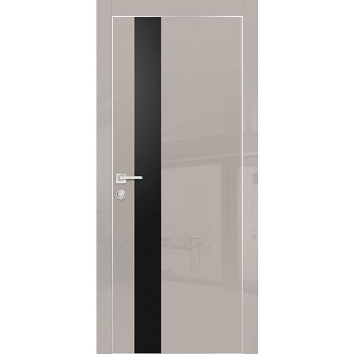 Межкомнатная дверь Graf HGX-10 Черный мателак Латте глянец (2000 х 600)
