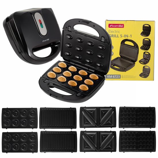 Электроприбор для выпечки и гриля Мультипекарь 5 в 1 Kamille KM 6723