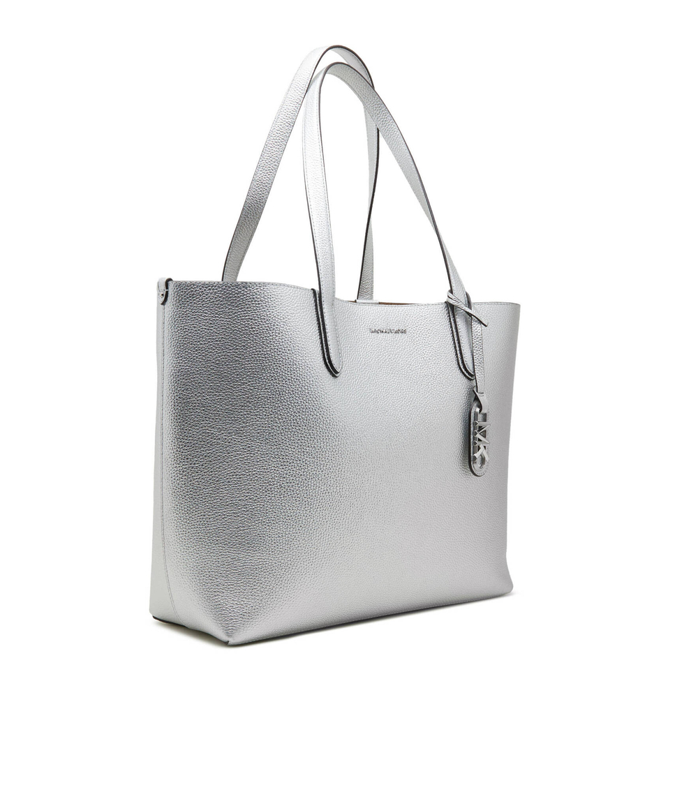 Двухсторонняя кожаная сумка-шопер + поясная сумка XL EW REVERSIBLE TOTE Michael Kors - серебряный(30H3SZAT4M)