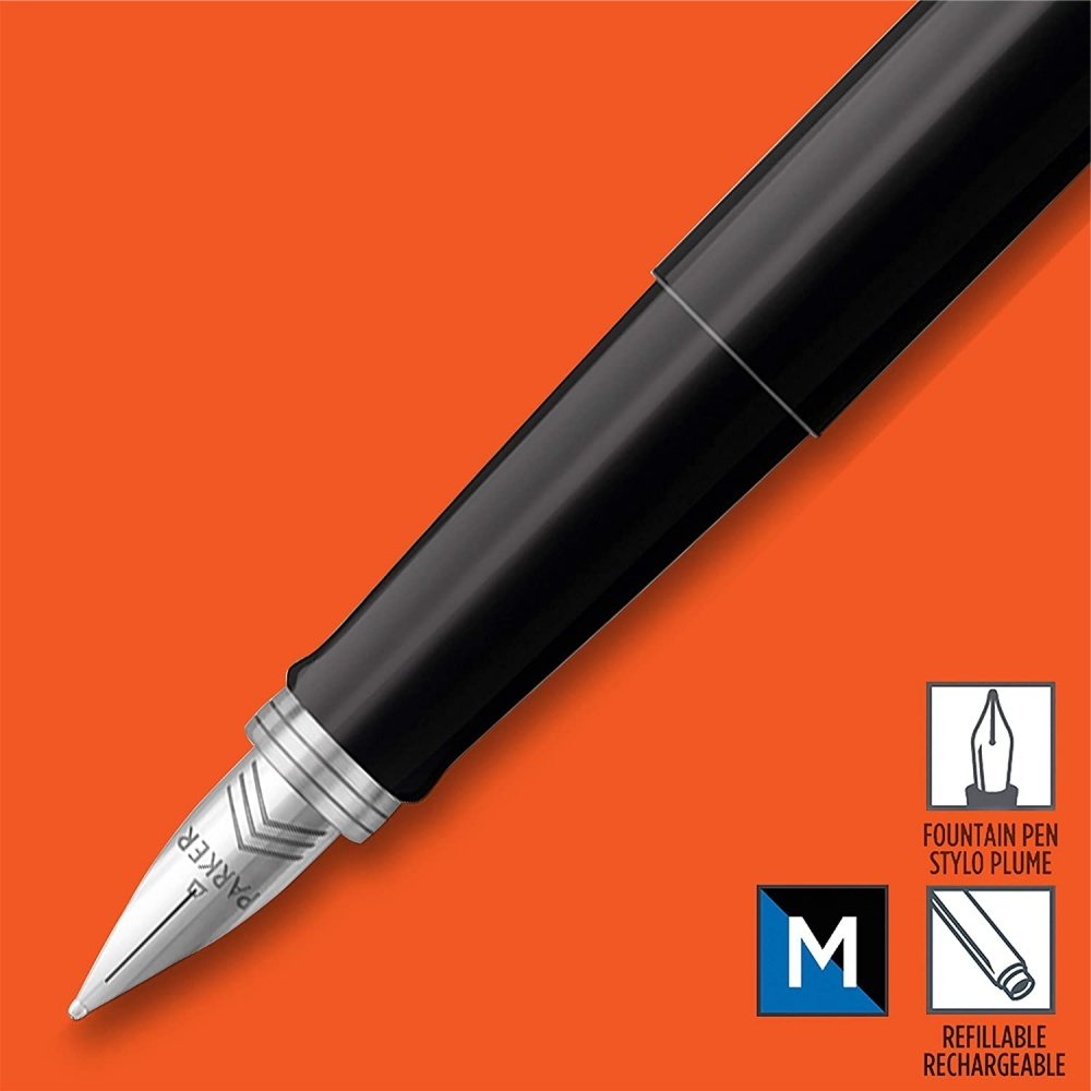Перьевая ручка Parker Jotter, цвет ORIGINALS BLACK CT, цвет чернил синий/черный, толщина линии M, В БЛИСТЕРЕ